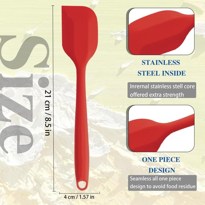 Red Silicone Spatulas (8.3inch Red)