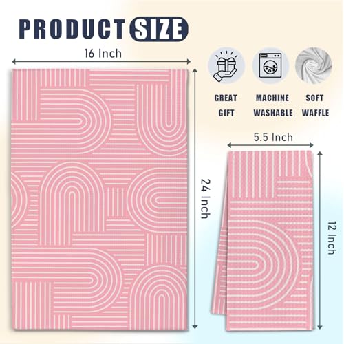 Abstract Boho Pink Kitchen Towels (Pink / Casual)