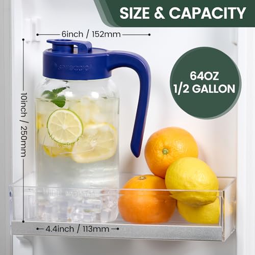 Mason Jar Pitcher (Blue)