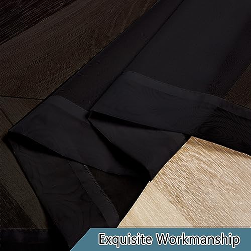 Black Sheer Valance for Windows 14 Inch Length 2 Pieces (Black / 40"W x 14"L (Pack of 2))