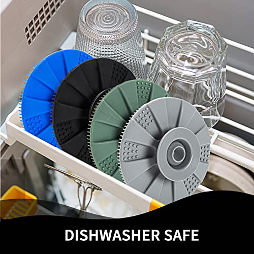 Silicone Dish Scrubber (2pcs Black+olive Green)