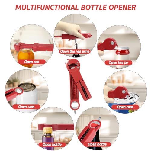 Jar Opener for Seniors with Arthritis (Red)