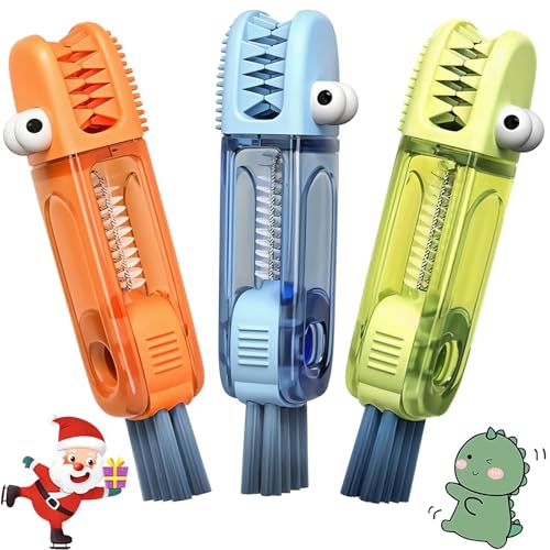 3 in 1 Cup Lid Gap Cleaning Brush (Blue, Orange, Green(3pcs))