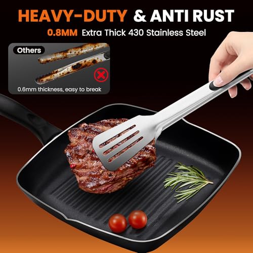 14-inch & 12-Inch Grill Tongs for Cooking, Extra Long Grilling Tongs (12 & 14 inch)
