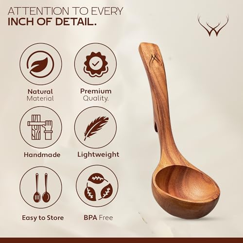 4Pcs Wooden Ladle Set