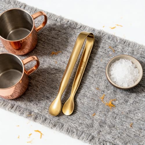 Gold Mini Serving Tongs for Party (Gold)