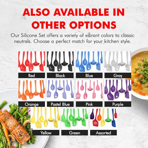7 Piece Blue Premium Silicone Kitchen Tool Set (7 Piece Set / Blue)