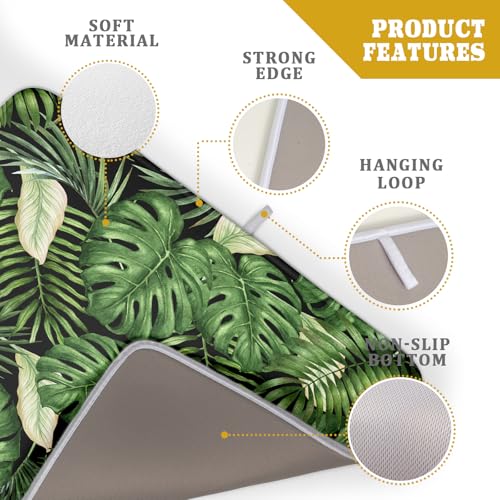 Tropical Palm Leaf Dish Drying Mat for Kitchen Countertop (24" x 18")
