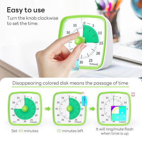 Visual Timer with Night Light (Light Green)