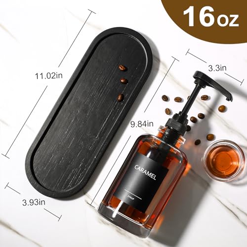 Coffee Syrup Dispenser for Coffee Bar (Black / Set of 2)