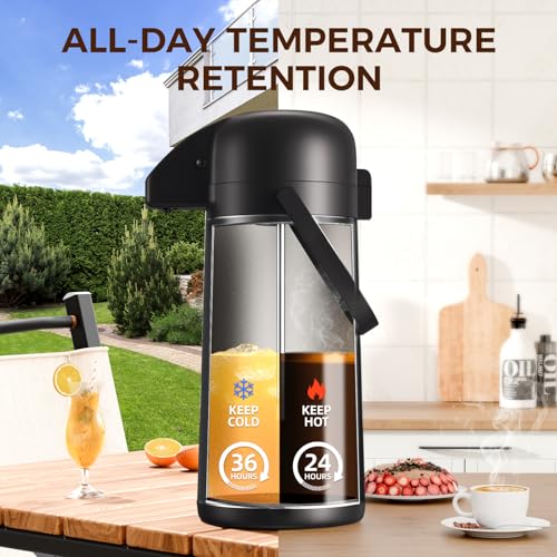 Coffee Carafe for Keeping Hot (Black / 102 Ounces)