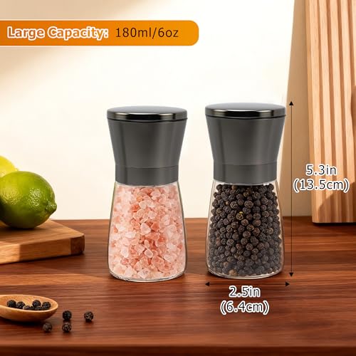 Metal Bronze Sea Salt and Pepper Grinder Set (Bronze / 2PK-Short)