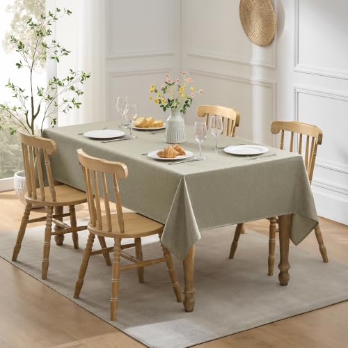 Faux Linen Tablecloth for Dining Room (Natural / 144" x 60" (Rectangular))