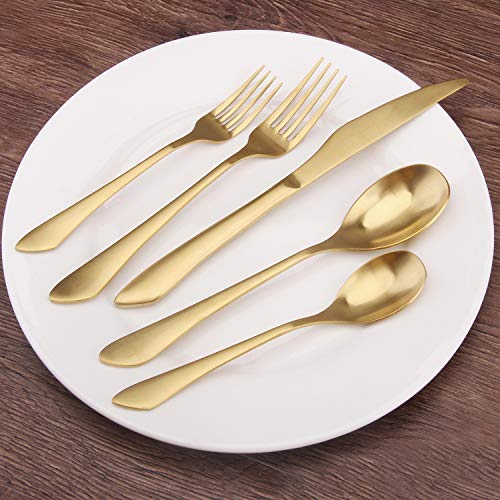 Matte Gold Silverware Set (Matte Gold / 20Pieces)