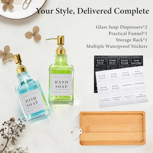 Glass Soap Dispenser with Gold Pump (Blk-5070-2g)