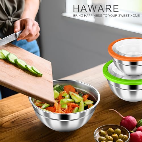 Mixing Bowls with Airtight Clear Lids (Colorful / Visible Airtight Lids)