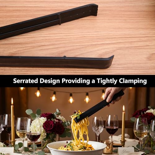 Plastic Serving Tongs Disposable Kitchen Tongs for Food Salad (Black)