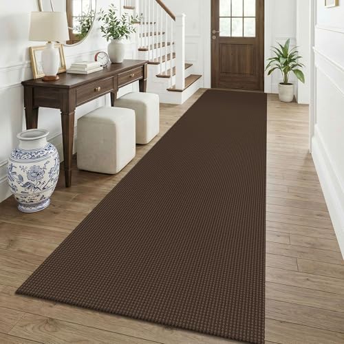 Cotton 3x12 Runners Rugs for Hallway (Brown/Dark Brown / 3' x 12' (Runner))