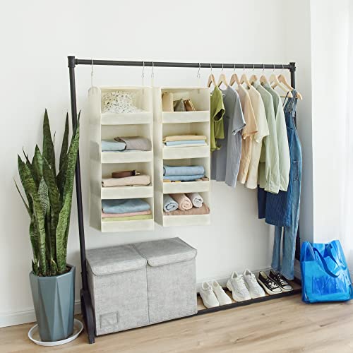 4 Shelf Hanging Closet Organizer (4-shelf Beige / 2-Pack)