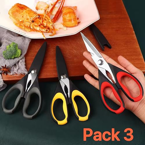 Magnificent Kitchen Scissors Heavy Duty (Red/ Grey/ Orange)
