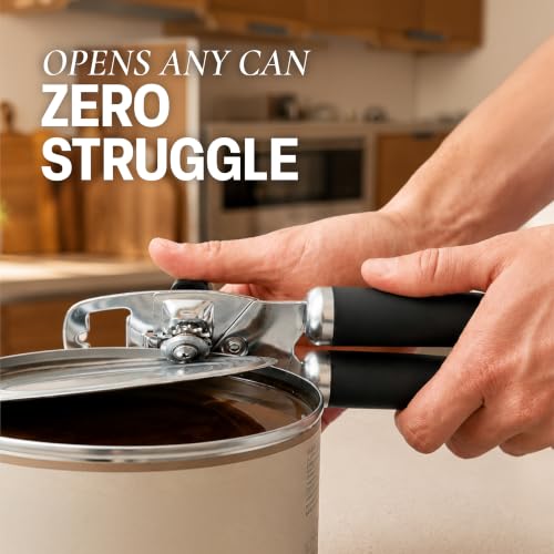 Manual Can Opener Heavy Duty Patented Stainless Steel (Black / Comfy Grip)