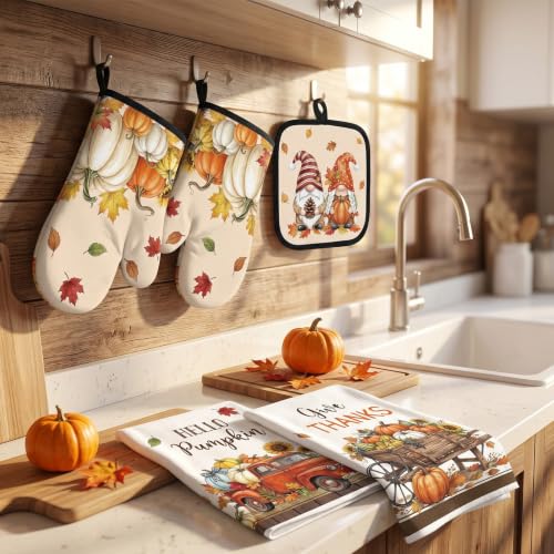 Fall Kitchen Decor Set (Autum Maple Leaves)