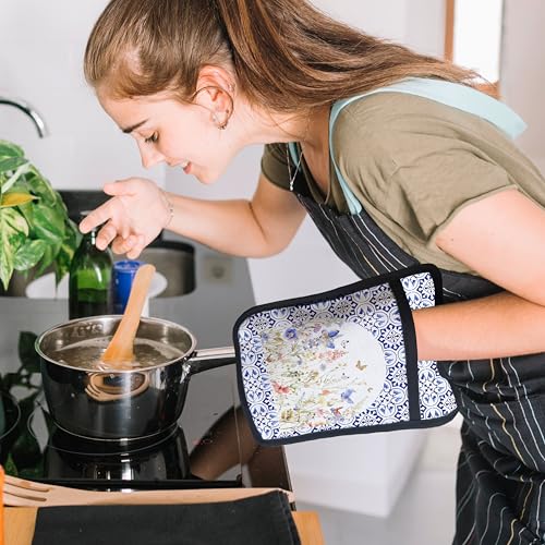 Colorful Wildflowers Floral Oven Mitts Set (Haodh-1)