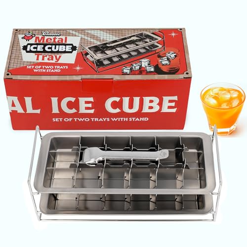 Metal Stainless Steel Ice Cube Trays (Double)