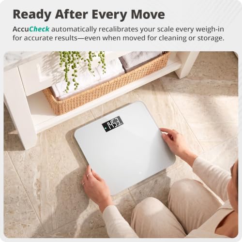 AccuCheck Digital Bathroom Scale for Body Weight (Pearl Gray)