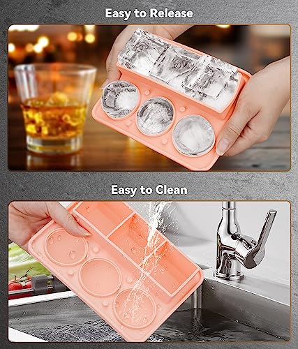 Ice Cube Trays with Lids (Pink / large)