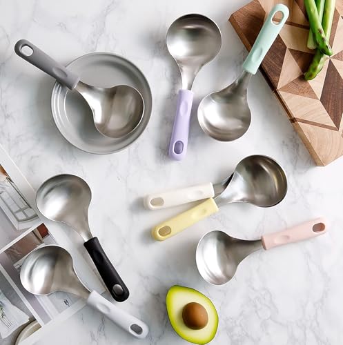 Korean Serving Spoon Stainless Steel Ladle 먹방 스푼 미니 국자 (Pink)