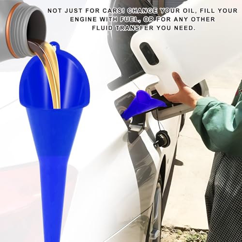 Oil Funnel Plastic Long Neck Multi (Blue-1PCS)