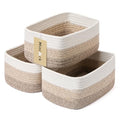 Small Storage Baskets for Organizing (3pcs-L11.5xW7.5xH4.7" / Gradient Brown)
