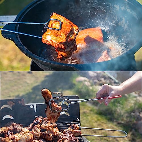 Stainless Steel Scissor Tongs 16 Inch Barbecue Grilling Tongs with PVC Handles for Cooking Barbecue Bread Pliers