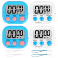 Classroom Timer for Kids Teachers 4 Pack Digital Timers Blue White (White & Blue)