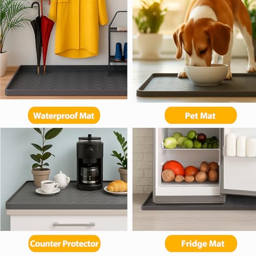 Under Sink Mats for Kitchen Waterproof 37" x 22" (White / 22"W x 37"L)