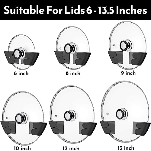 Universal Adjustable Pot Lid Organizer for Cabinet (8Sets-Black)