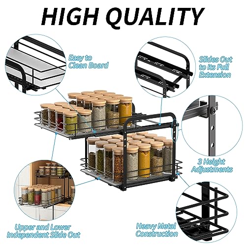 2 Tier Spice Rack (2 Tier,9.5''Wx10.5''Dx9.5''H)