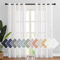 Semi Sheer Linen Ivory Curtains for Bedroom (52"W x 84"L (Pack of 2) / Ivory)