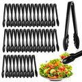 40 Pcs Plastic Tongs for Serving Bulk 9 Inch Serving Disposable Tongs (Black)
