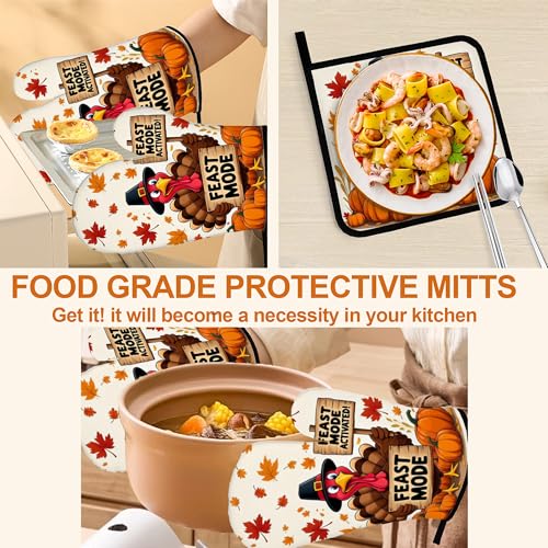 Turkey Oven Mitts with Matching Potholders (Feast Mode Turkey)