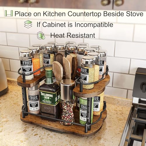 Lazy Susan Spice Rack Organizer for Cabinet (Vintage / 12 Inch)