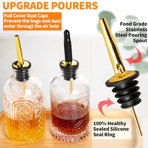 Syrup Dispenser Bottles Set of 3 (Gold)