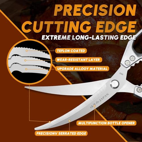 Kitchen Scissors for Food (Jewel Silver)