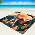 Beach Blanket Mat Waterproof Sandproof for 2 (Vivid Peaks / 79" X 83"（1-4person）)