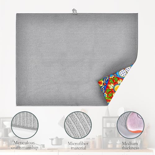 Mexican Tile Dish Drying Mat (Mexican Tile Boho Tradicion)