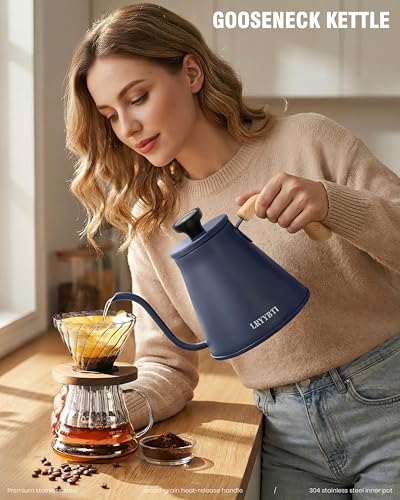 37oz Gooseneck Pour Over Coffee Kettle (Blue / 1.2 Quarts)