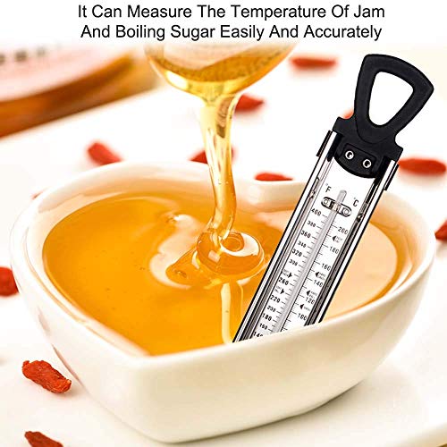 Stainless Steel Candy & Deep Fry Thermometer with Pot Clip & Handle (Sugar Thermometer-11.8 Inch)