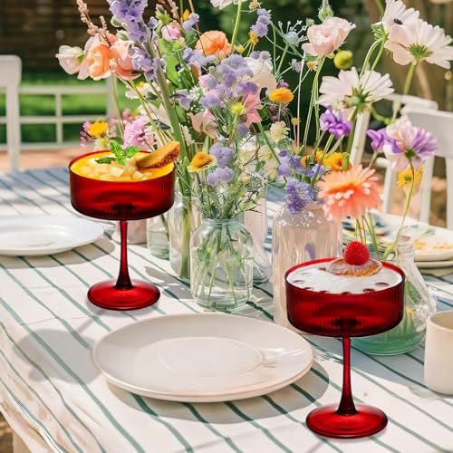 Martini Glasses Set of 6 (Red / 6 PCS)