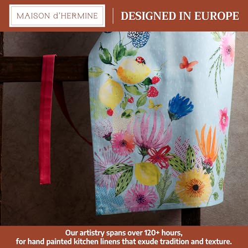 Aprons for women with Pocket 100% Cotton Pack of 1 (116 - Jardin D'ete - Mint)